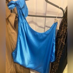 Ramy Brook Harriet Tie-Shoulder Tank Top in Lake